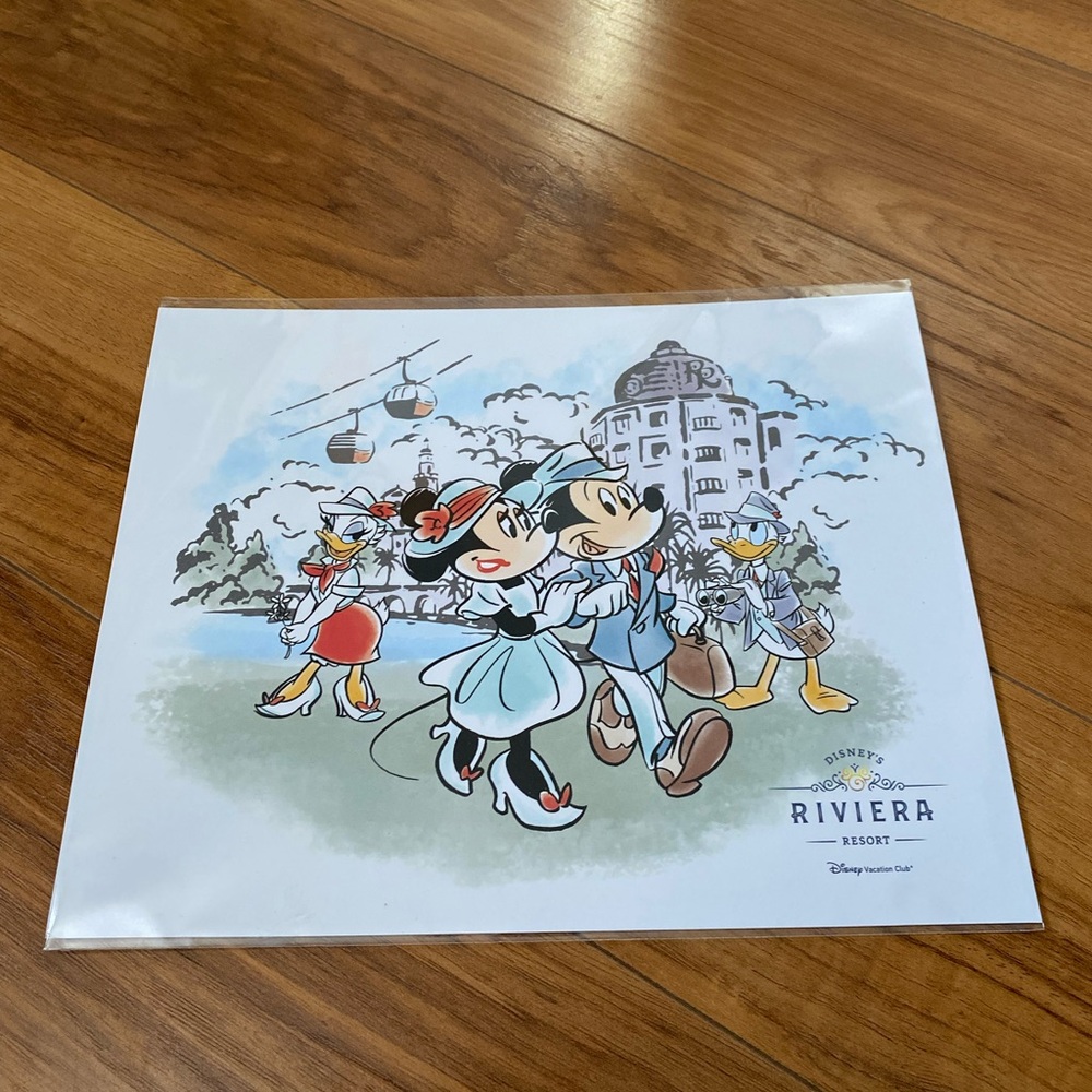 Mickey and Minnie art work. Sz 8x10 inches. NWT. Disney’s Riviera Resort.